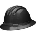 Ironwear High Density Polyethylene Full Brim Hard Hat Gloss Black Graphite 3970-BL-CFSP